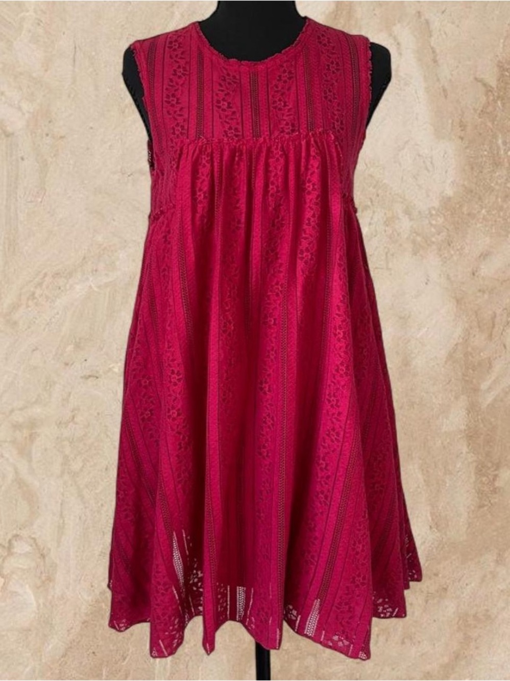 Free People Reign Over Me Sleeveless Lace Babydoll Mini Dress